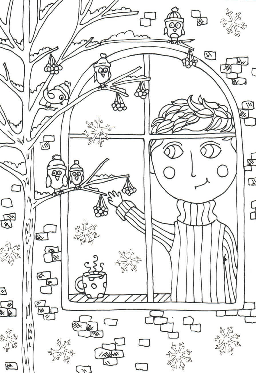 Coloriage Peter Boy In November Automne - Automne à imprimer