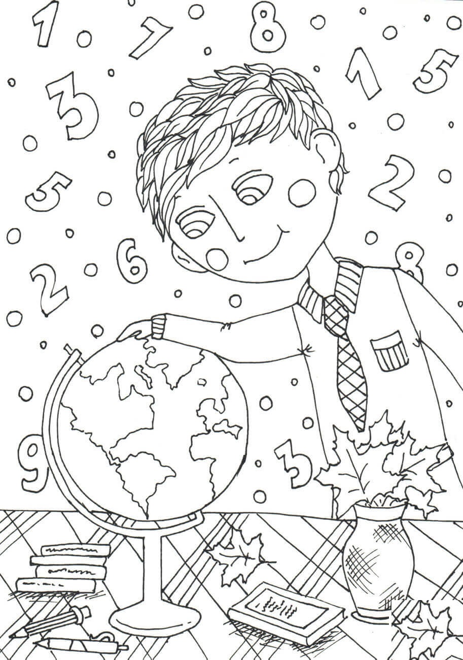 Coloriage Peter Boy In September Automne - Automne à imprimer