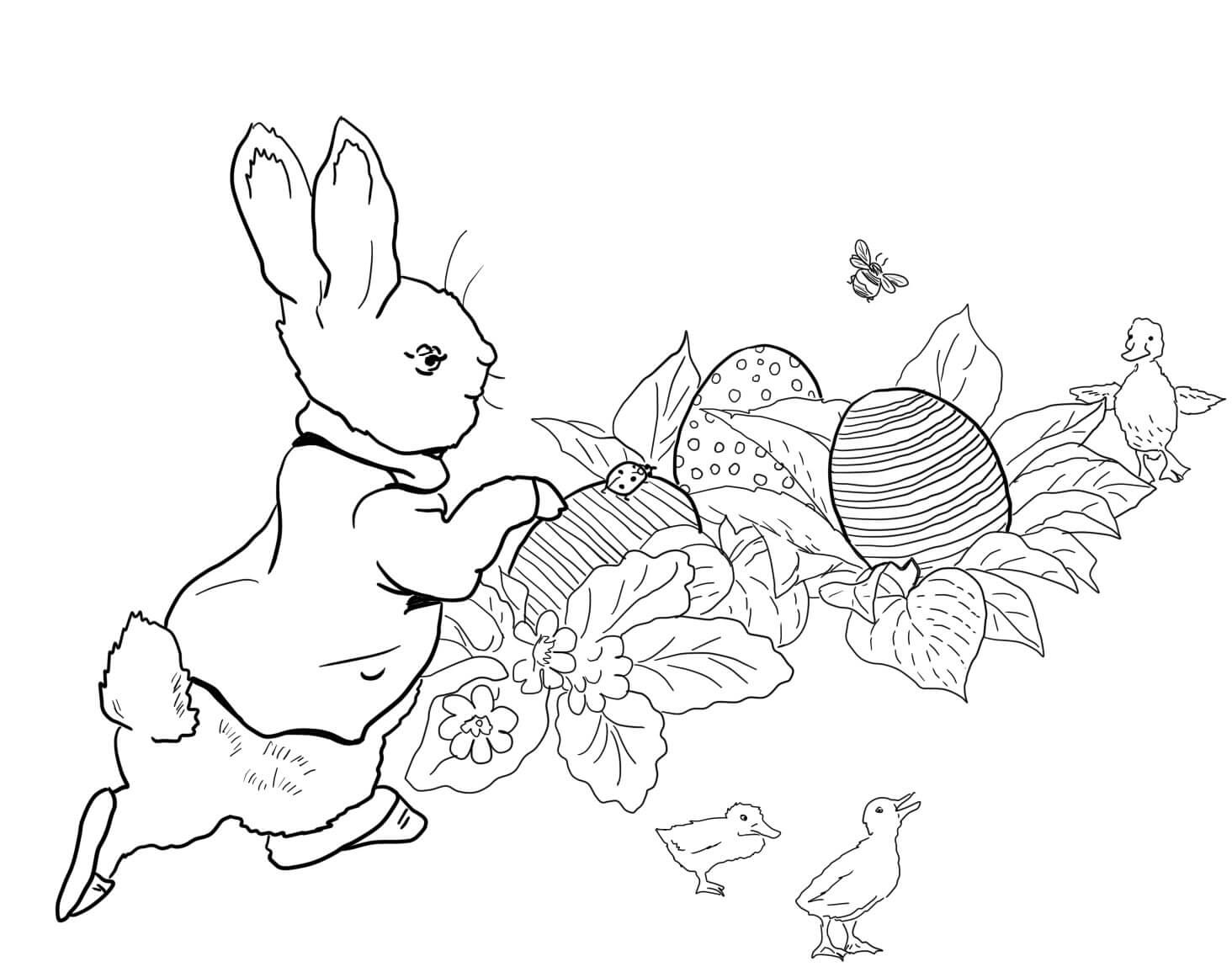 Coloriage Peter Rabbit Easter Egg Hunt - Pierre lapin à imprimer