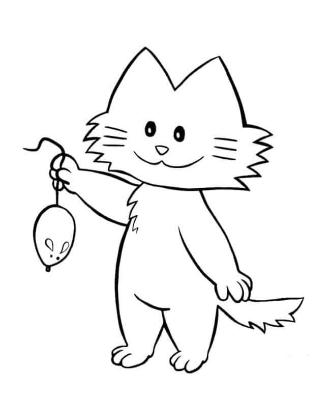 Coloriage Petit Chat Attrape La Souris - Chat à imprimer