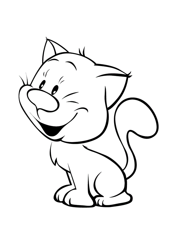 Coloriage Petit Chaton Assis - Chat à imprimer