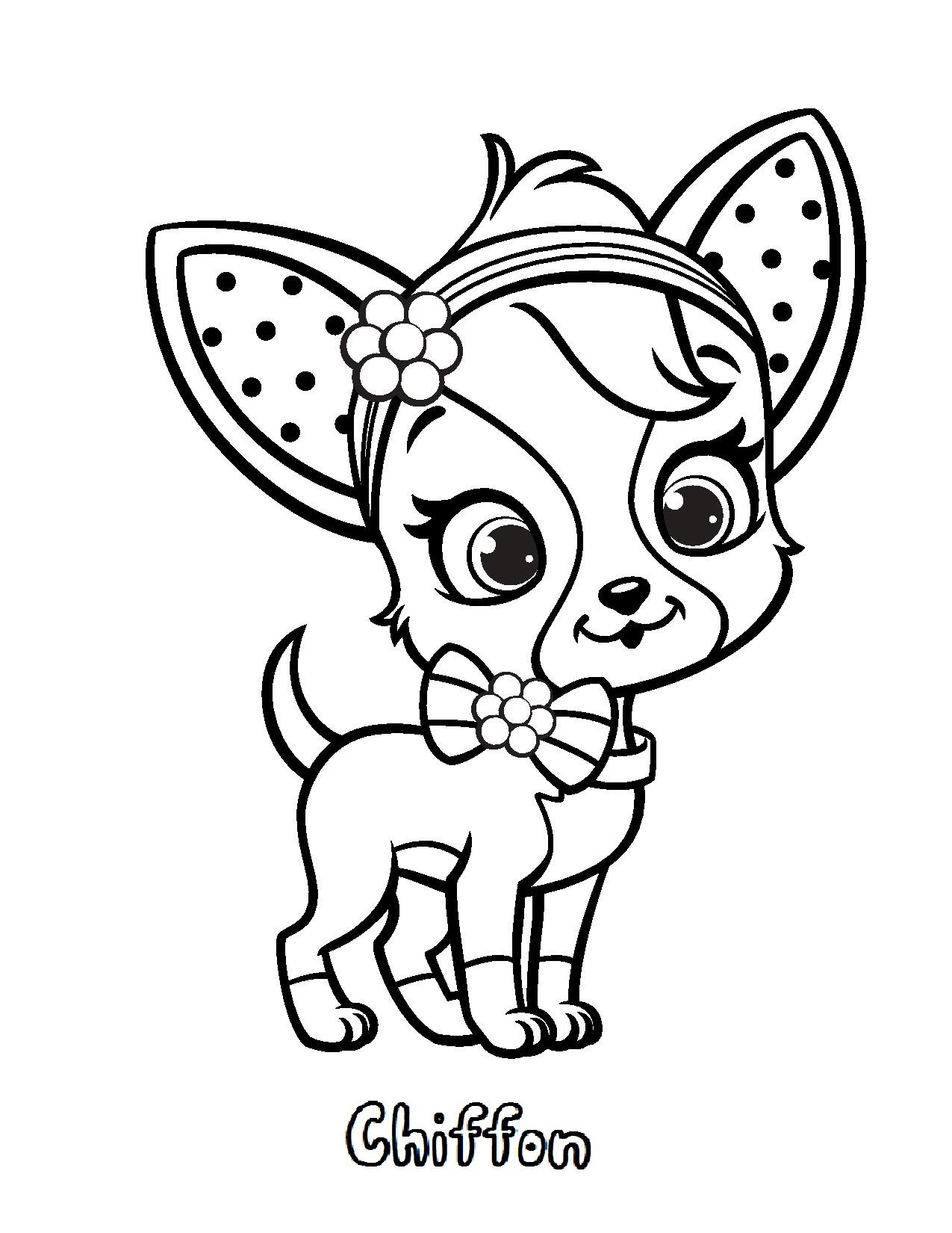 Coloriage Petit Chien Chiffon Fraisinette - Charlotte aux fraises fraisinette à imprimer