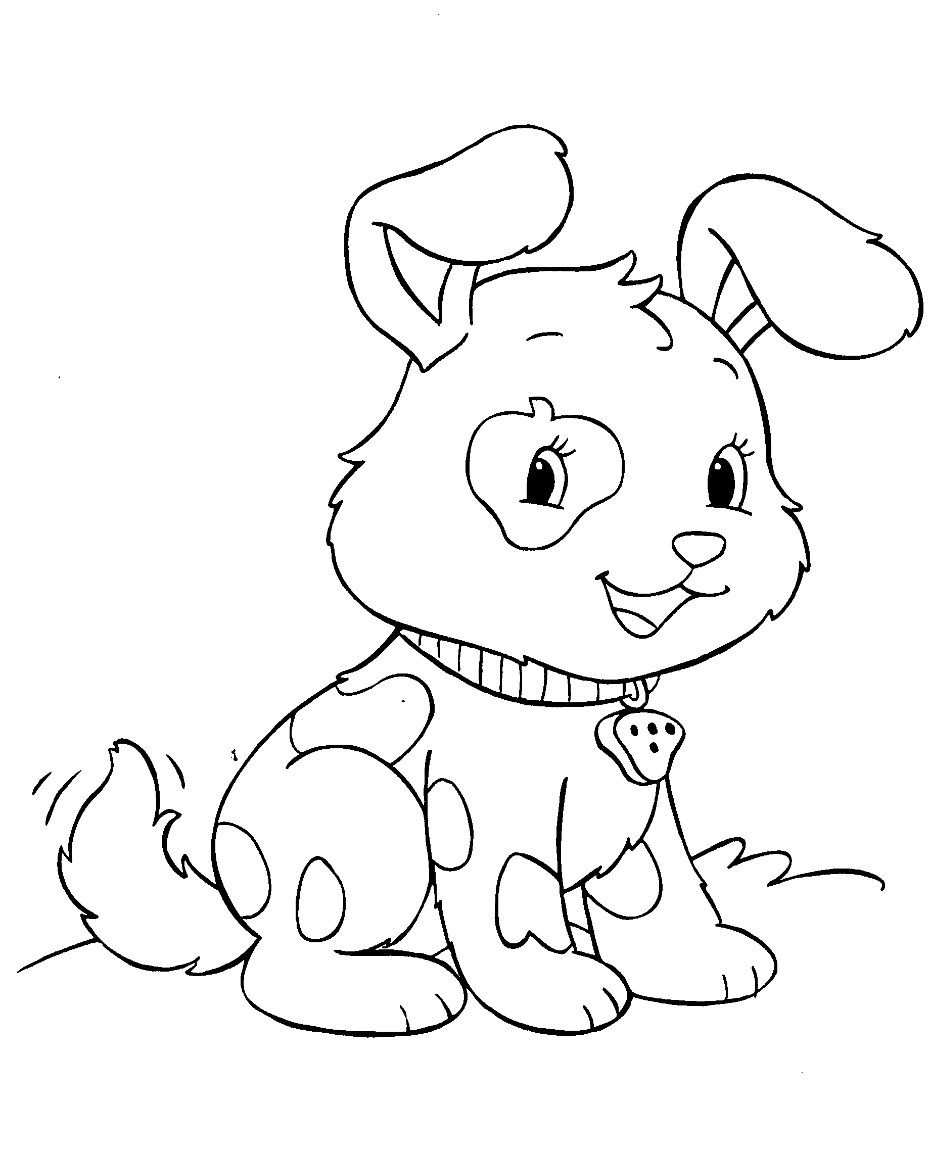 Coloriage Petit Chien Chiot Mignon Puppy - Animaux à imprimer