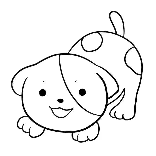 Coloriage Petit Chien Trop Mignon Qui Veut Jouer - Chien mignon à imprimer