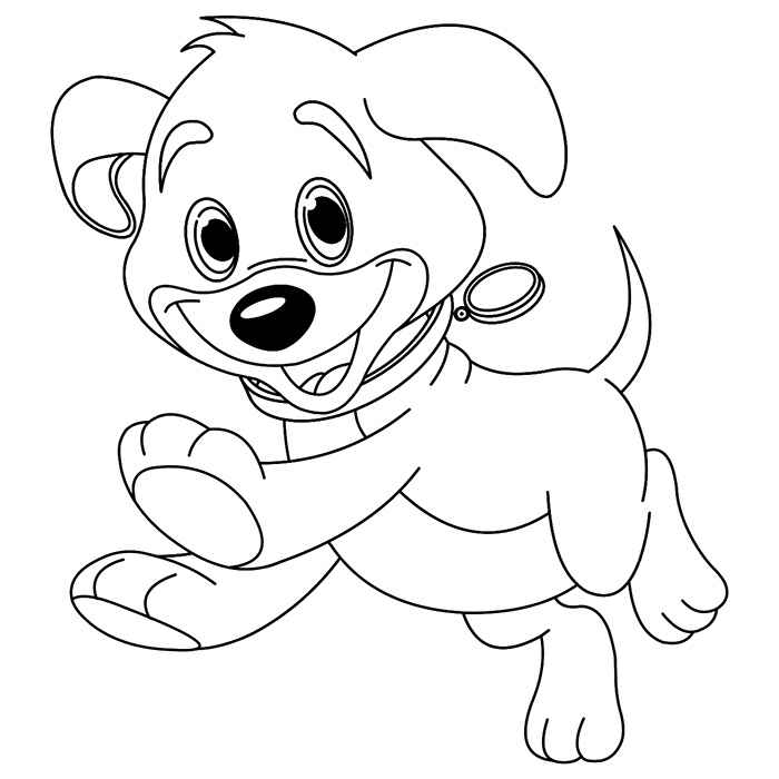 Coloriage Petit Chiot Avec Une Médaille - Chien à imprimer