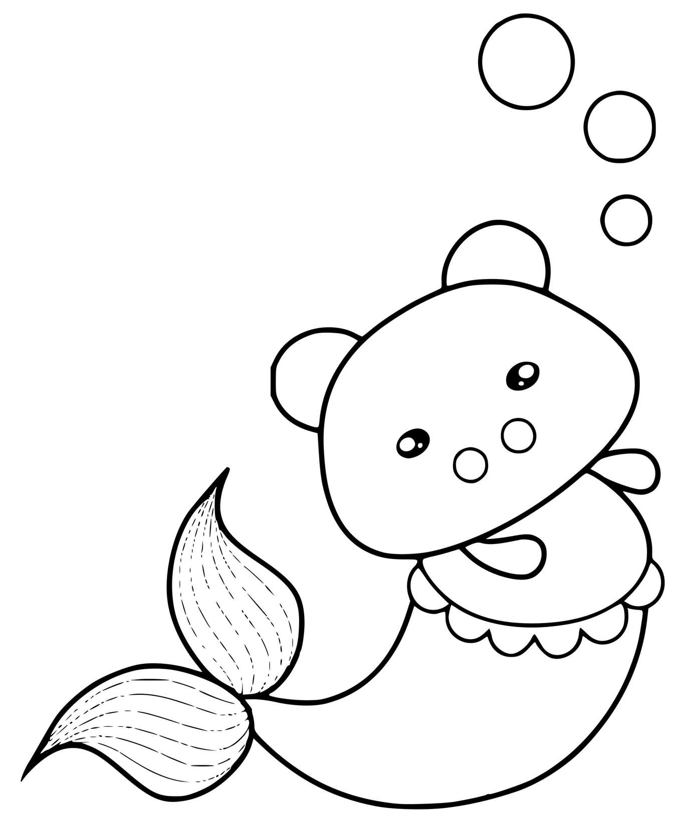 Coloriage Petit Cochon En Sirène - Sirène à imprimer