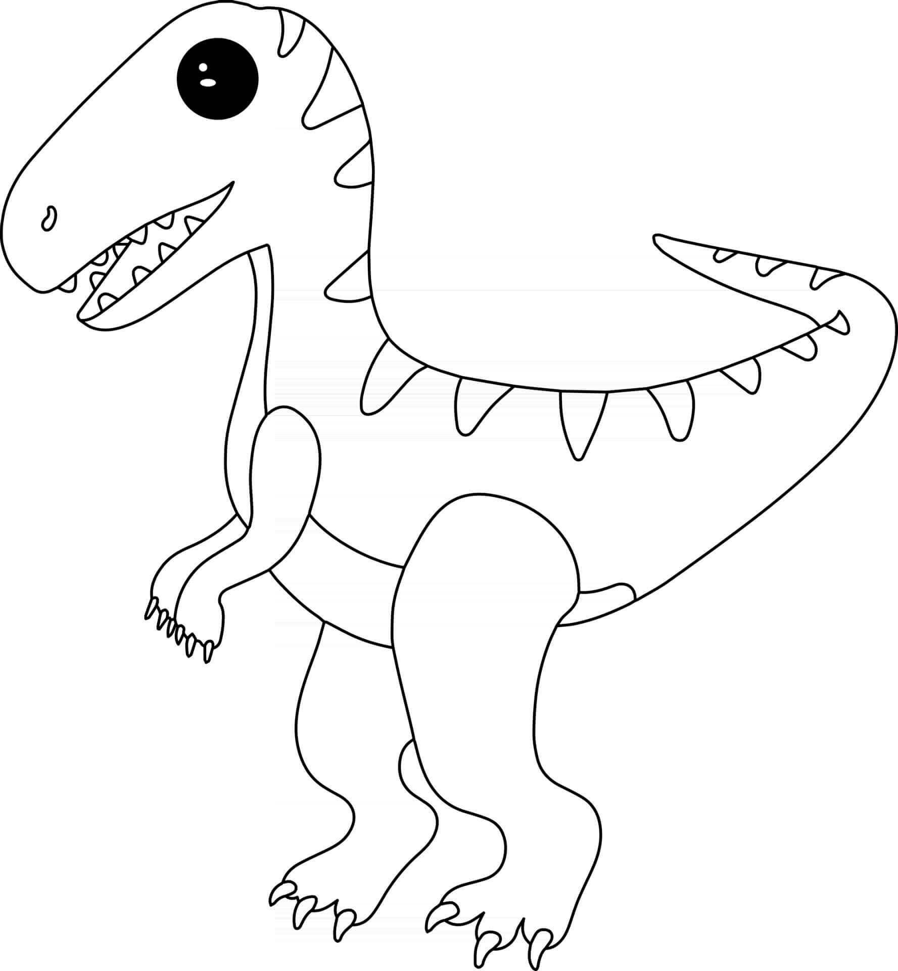 Coloriage Petit Dinosaure Velociraptor - Animal à imprimer