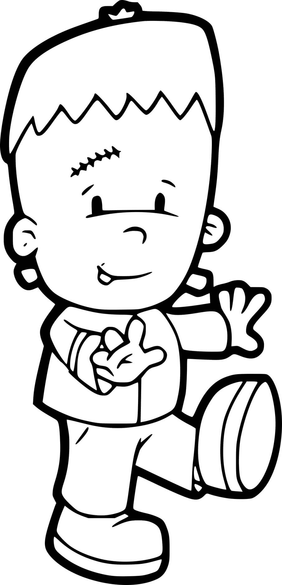 Coloriage Petit Frankenstein Tout Mignon - Frankenstein à imprimer