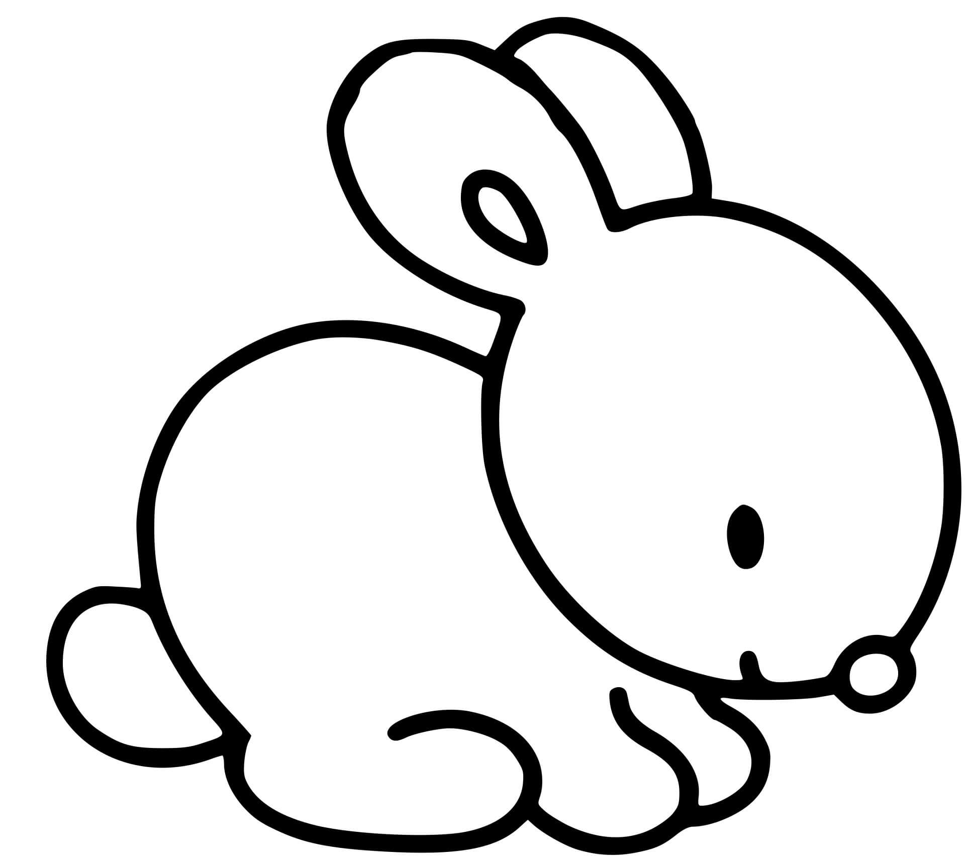 Coloriage Petit Lapin Maternelle Pâques Facile - Pâques facile à imprimer