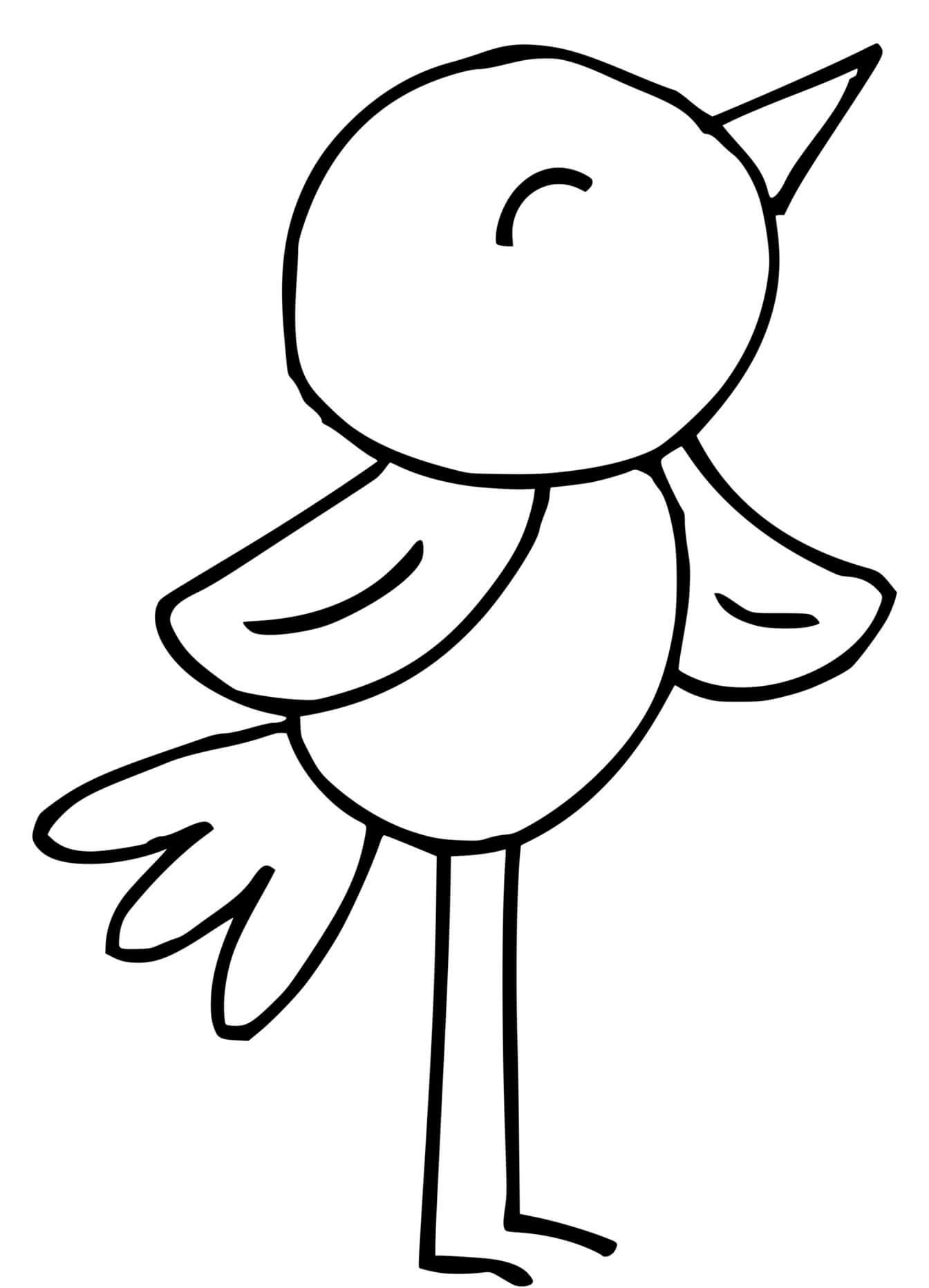 Coloriage Petit Oiseau Chante - Oiseau à imprimer