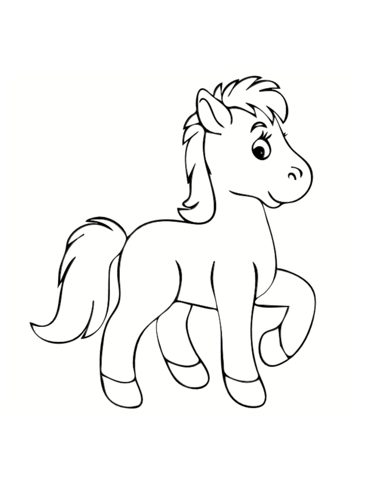 Coloriage Petit Poney Cheval De Petite Taille - Poney à imprimer