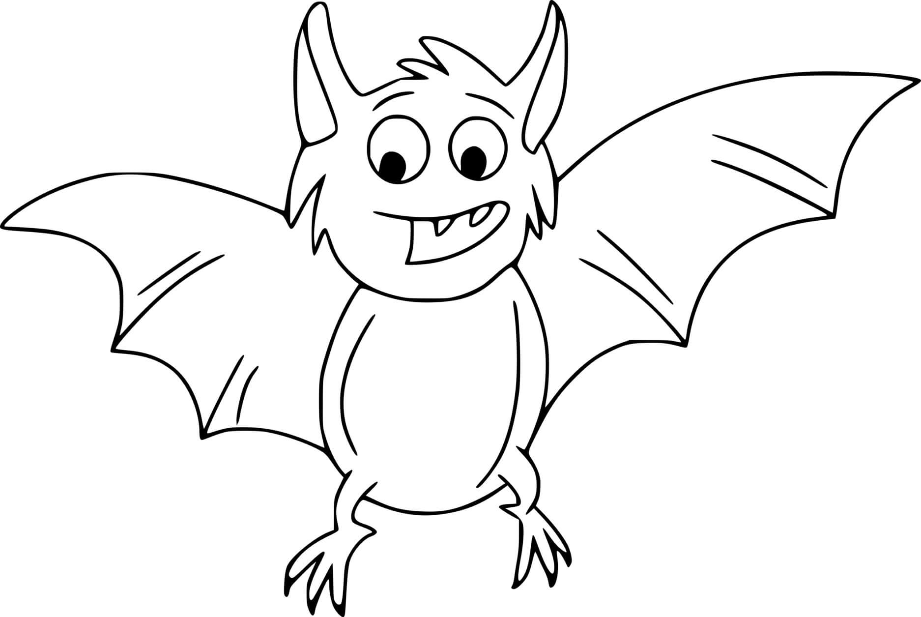 Coloriage Petite Scared Chauve Souris - Halloween chauve souris à imprimer