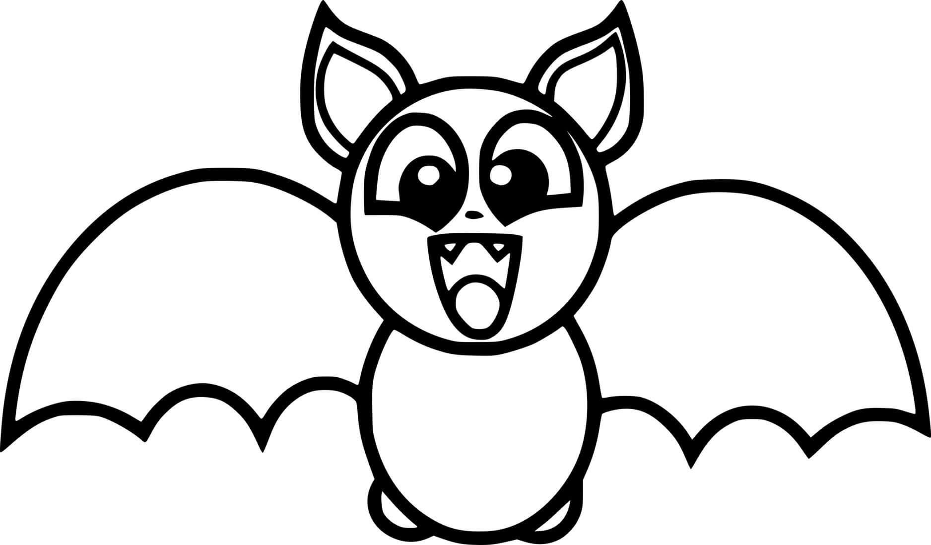Coloriage Petite Chauve Souris Roaring - Halloween chauve souris à imprimer