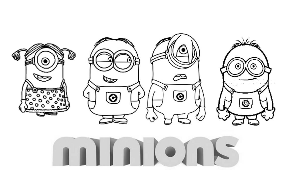 Coloriage Petite Famille Minion - Minions à imprimer