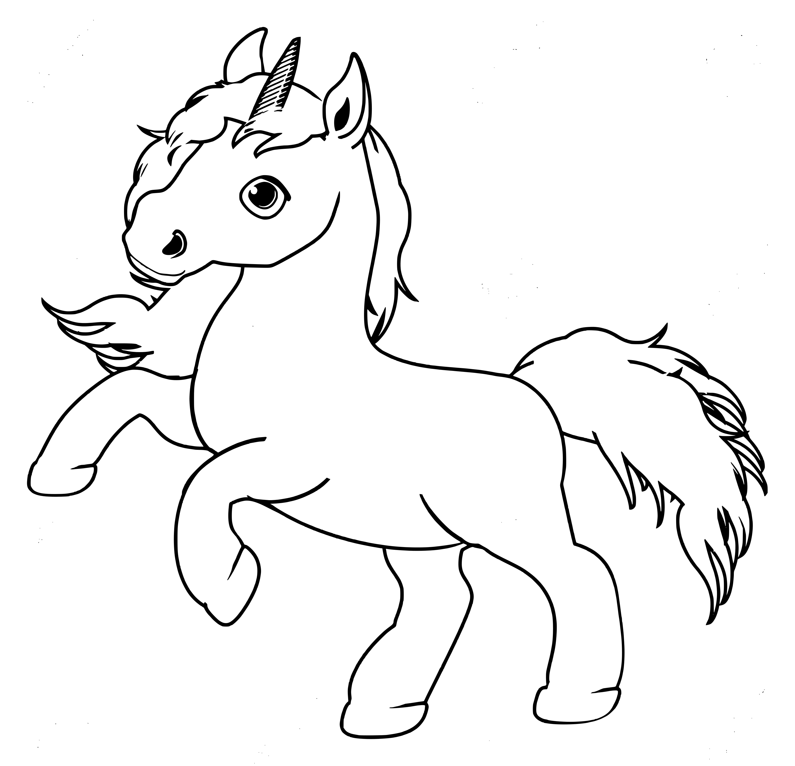 Coloriage Petite Licorne Facile à Remplir - Licorne à imprimer