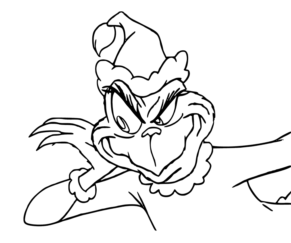 Coloriage Peux Tu Entendre Le Grinch - Grinch à imprimer
