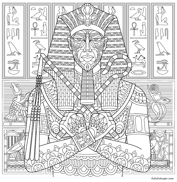 Coloriage Pharaon Egyptien - Égypte à imprimer