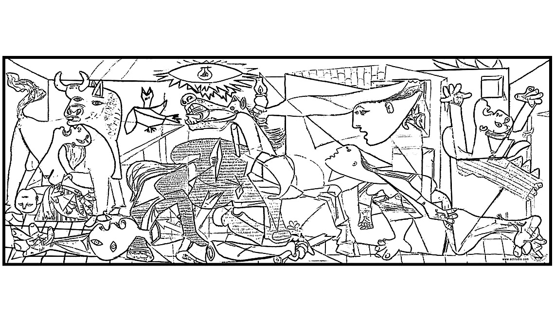 Coloriage Picaso Guernica - Art à imprimer