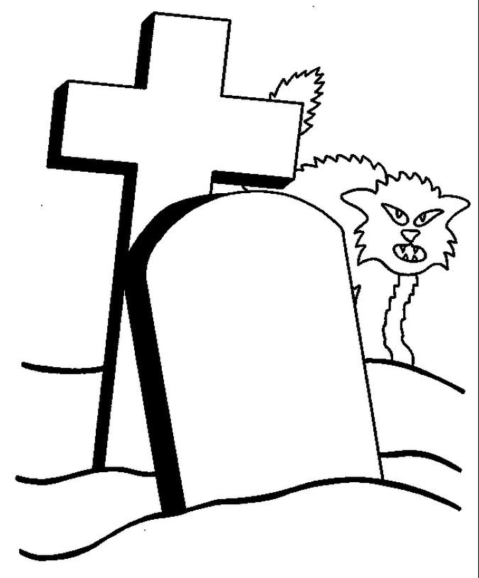 Coloriage Pierre Tombale - Halloween à imprimer