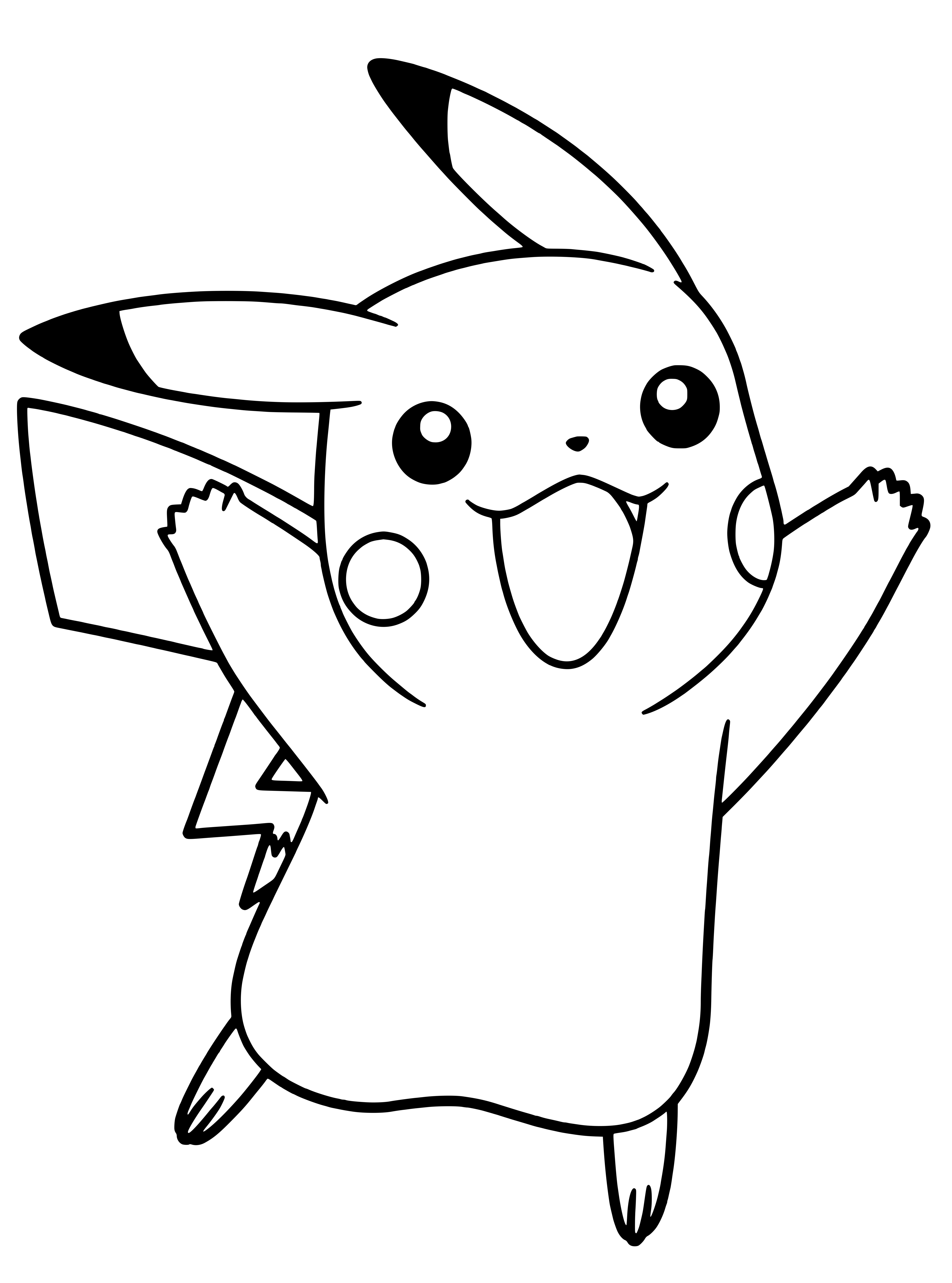 Coloriage Pikachu Pokemon Facile - Facile à imprimer