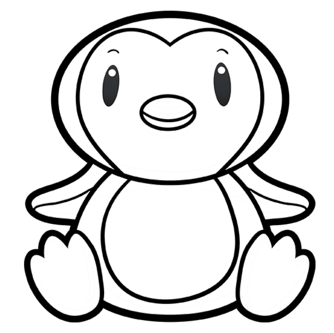 Coloriage Pingouin Adorable Maternelle - Pingouin à imprimer