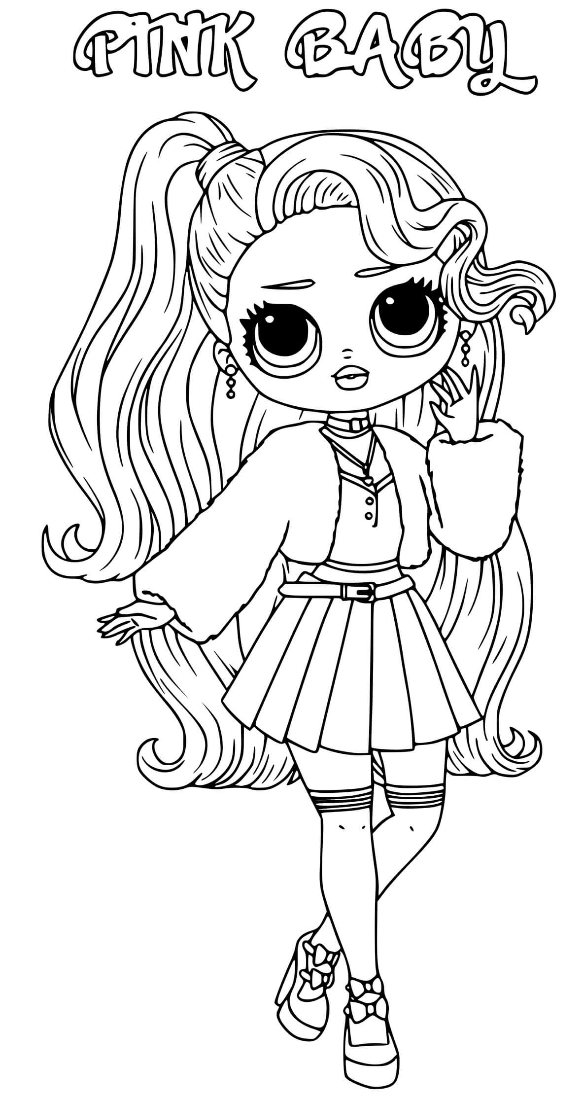 Coloriage Pink Baby Lol Omg - Poupée LOL Surprise Hair Goals à imprimer