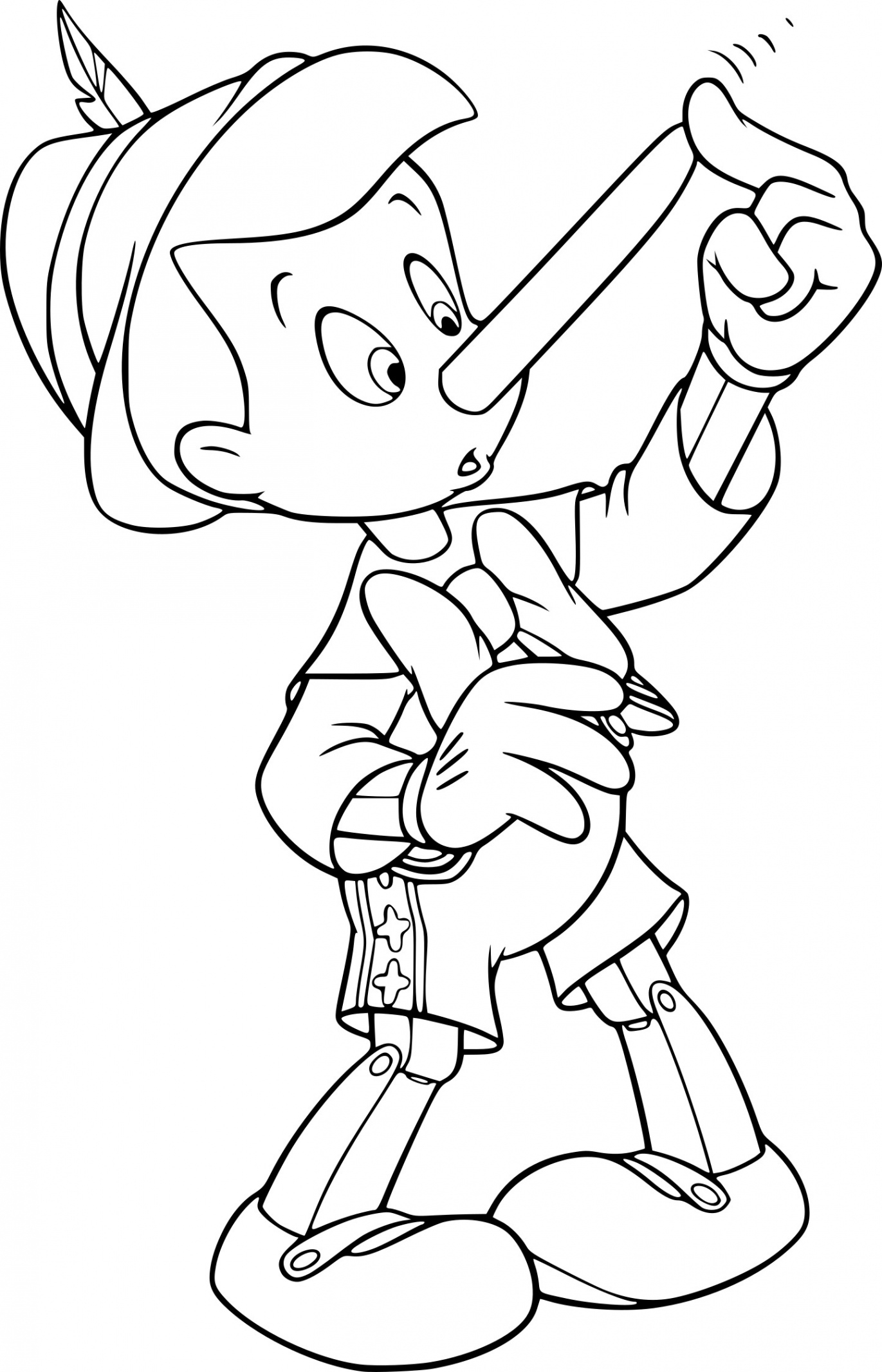 Coloriage Pinocchio disney sorti en 1940 inspire de conte de carlo collodi - Disney à imprimer
