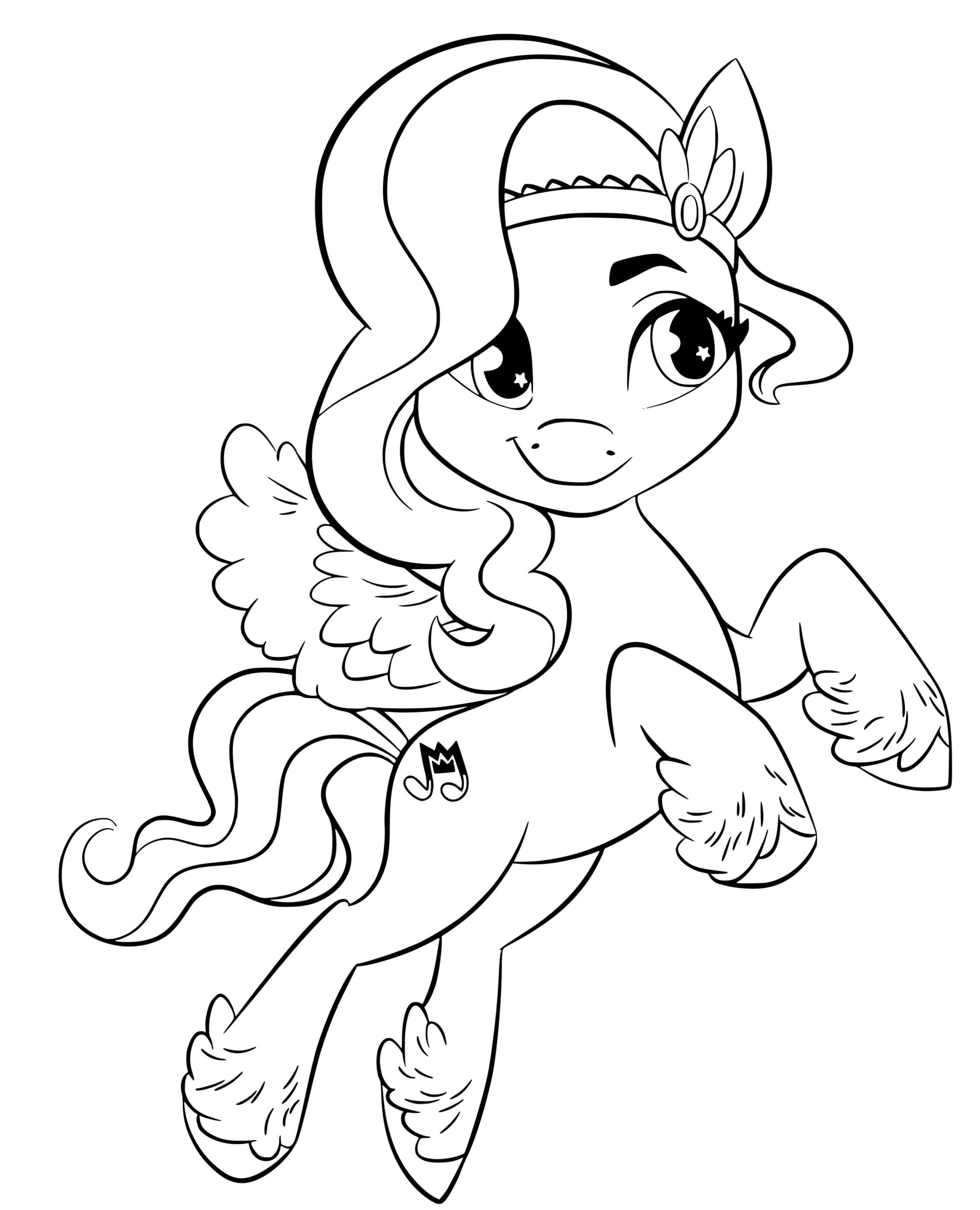 Coloriage Pipp Petals, jeune poney élégant et gracieux - Poney à imprimer
