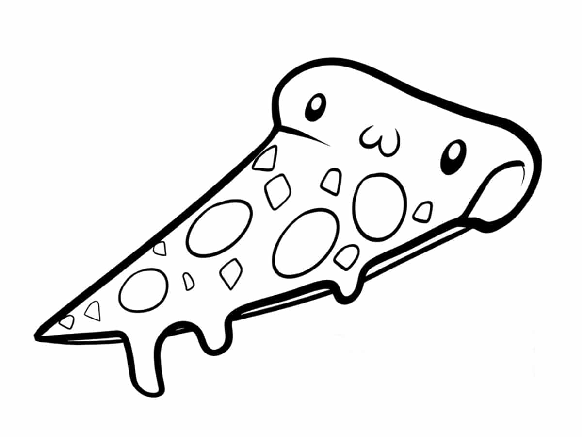 Coloriage Pizza Facile Mignon - Dessin facile mignon à imprimer