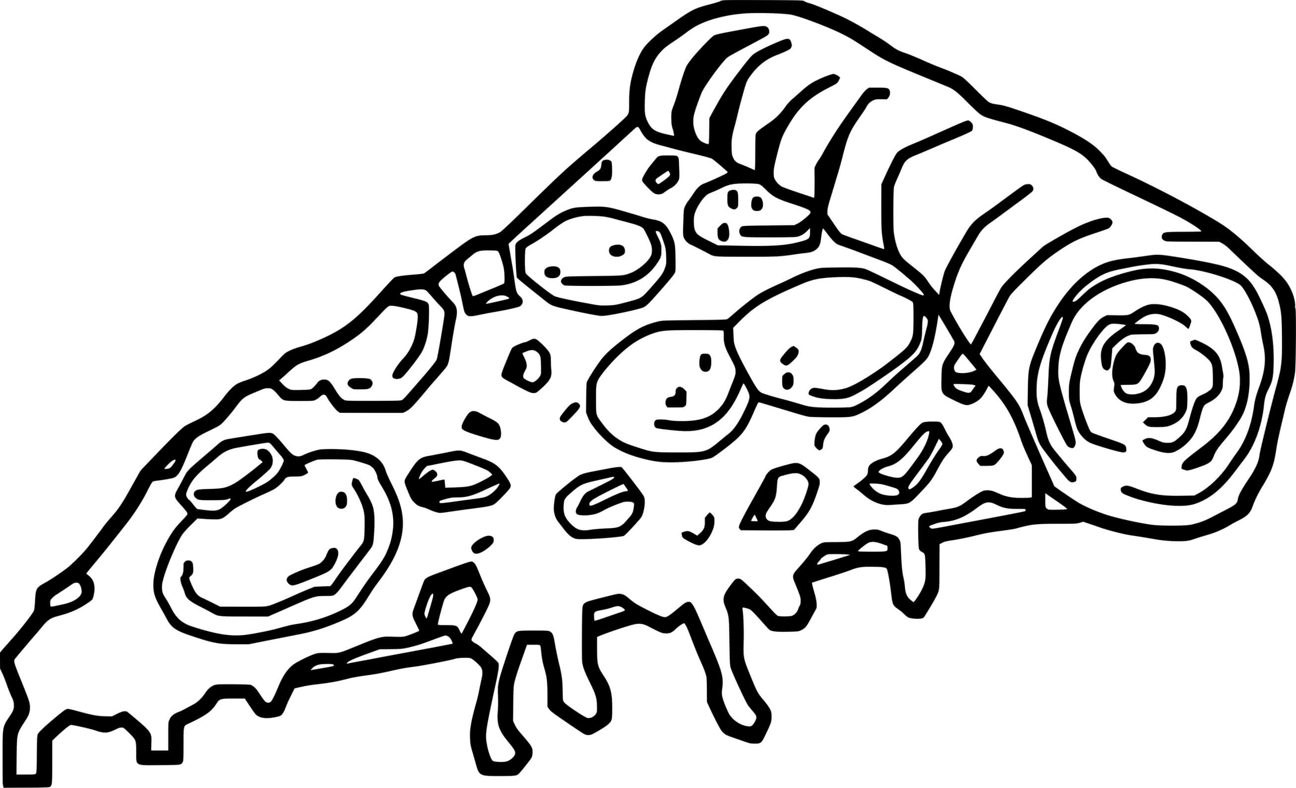 Coloriage Pizza Fromage Fondant - Pizza à imprimer