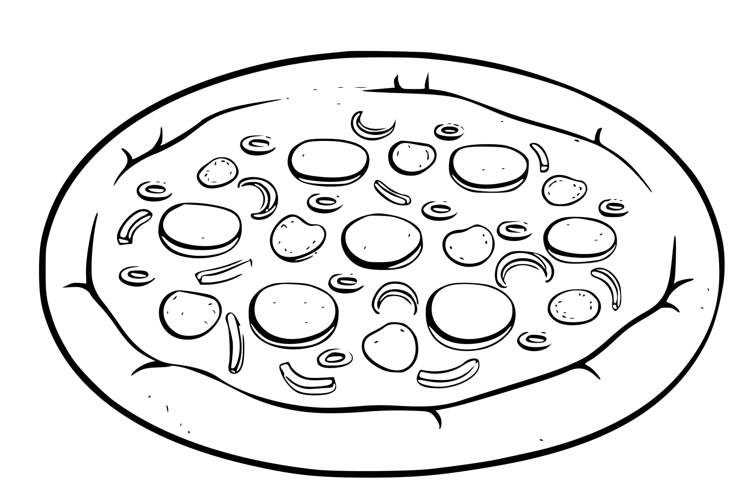 Coloriage Pizza Greque - Pizza à imprimer