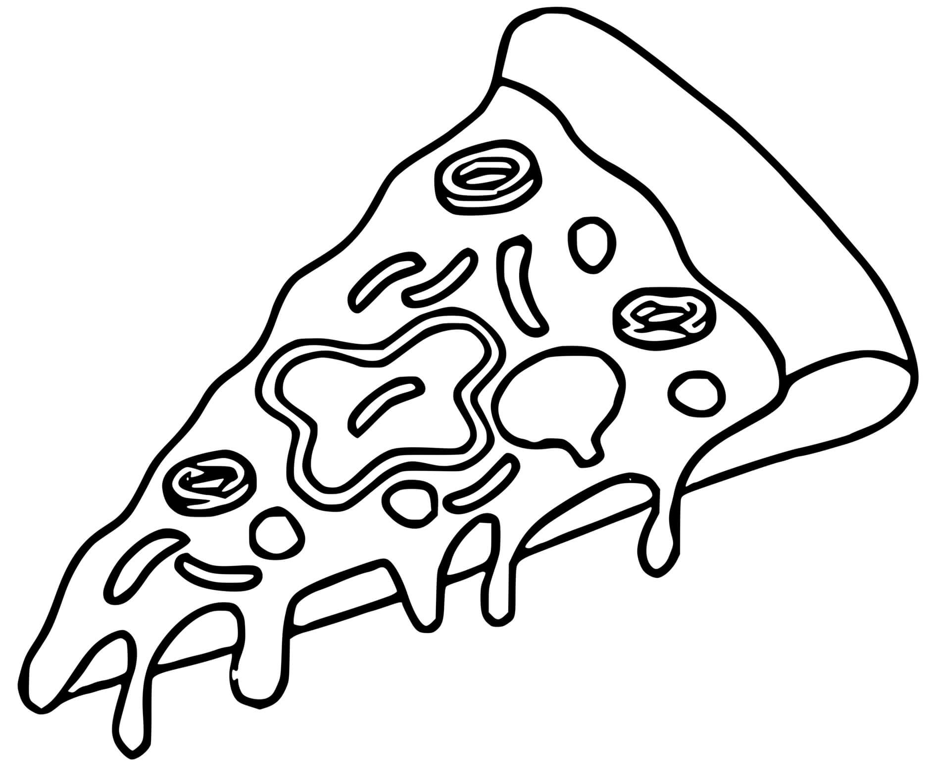 Coloriage Pizza Margherita Tomate Mozzarella Basilic Huile Olive - Pizza à imprimer