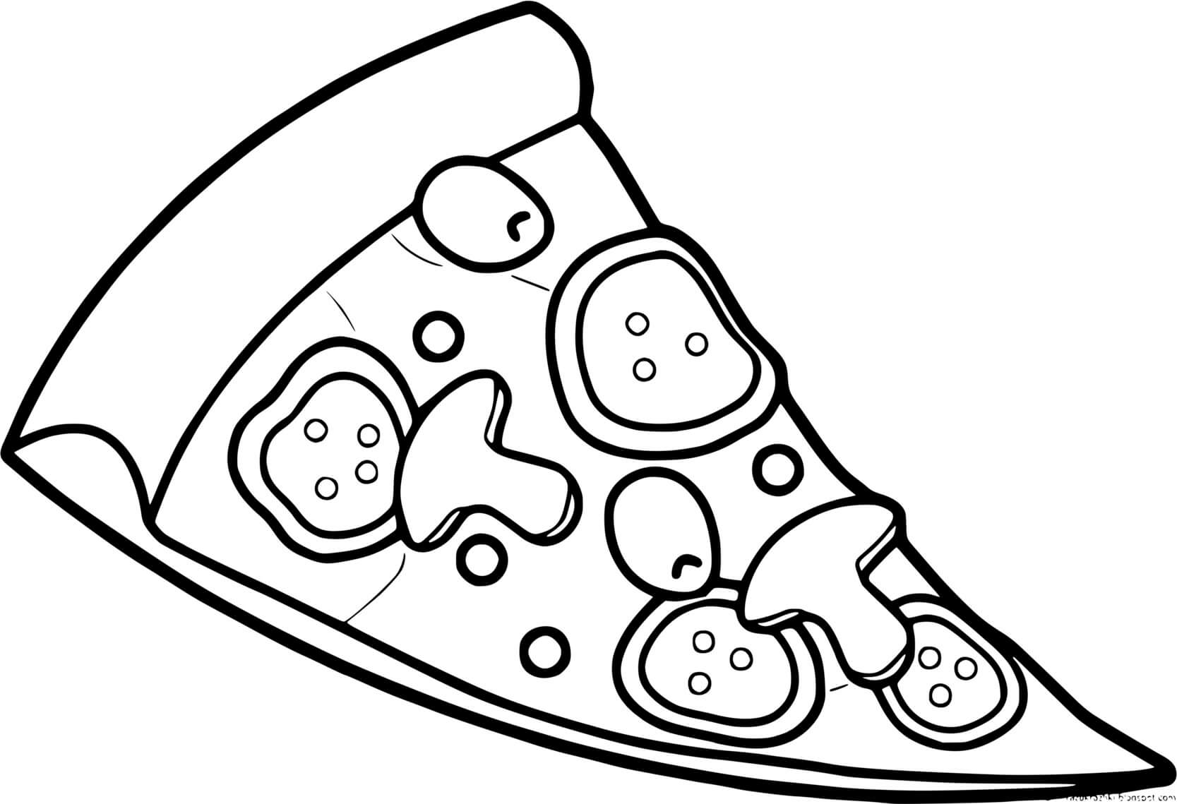 Coloriage Pizza Tomate Champignon - Pizza à imprimer