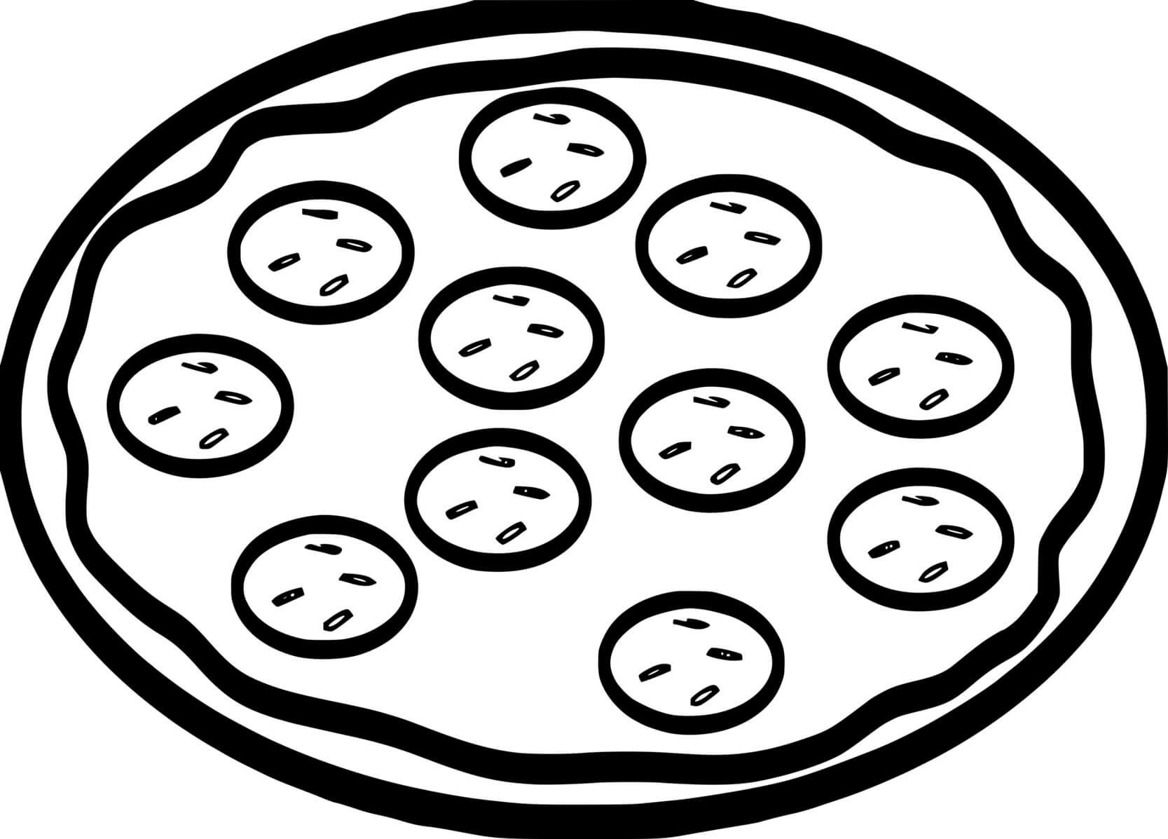 Coloriage Pizza Tomate Simple - Pizza à imprimer