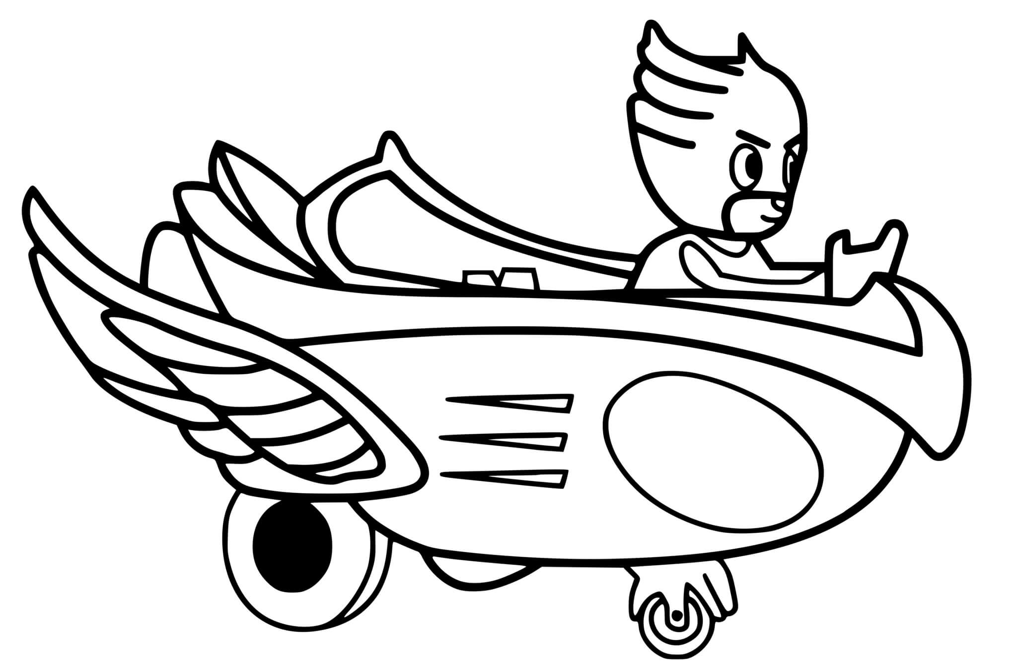 Coloriage Pjmasks Voiture - Pyjamasques à imprimer