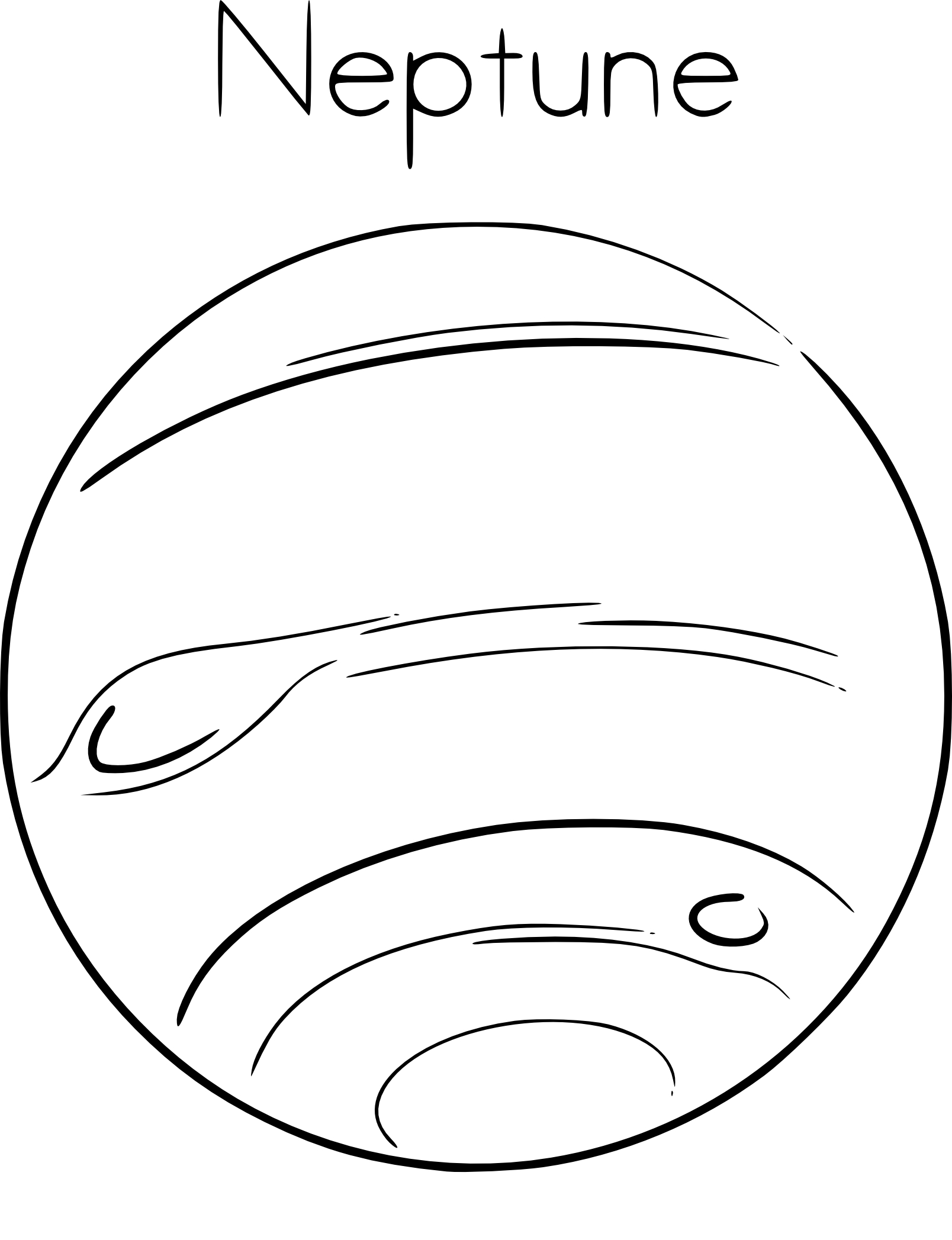Coloriage Planète Neptune - Planète à imprimer
