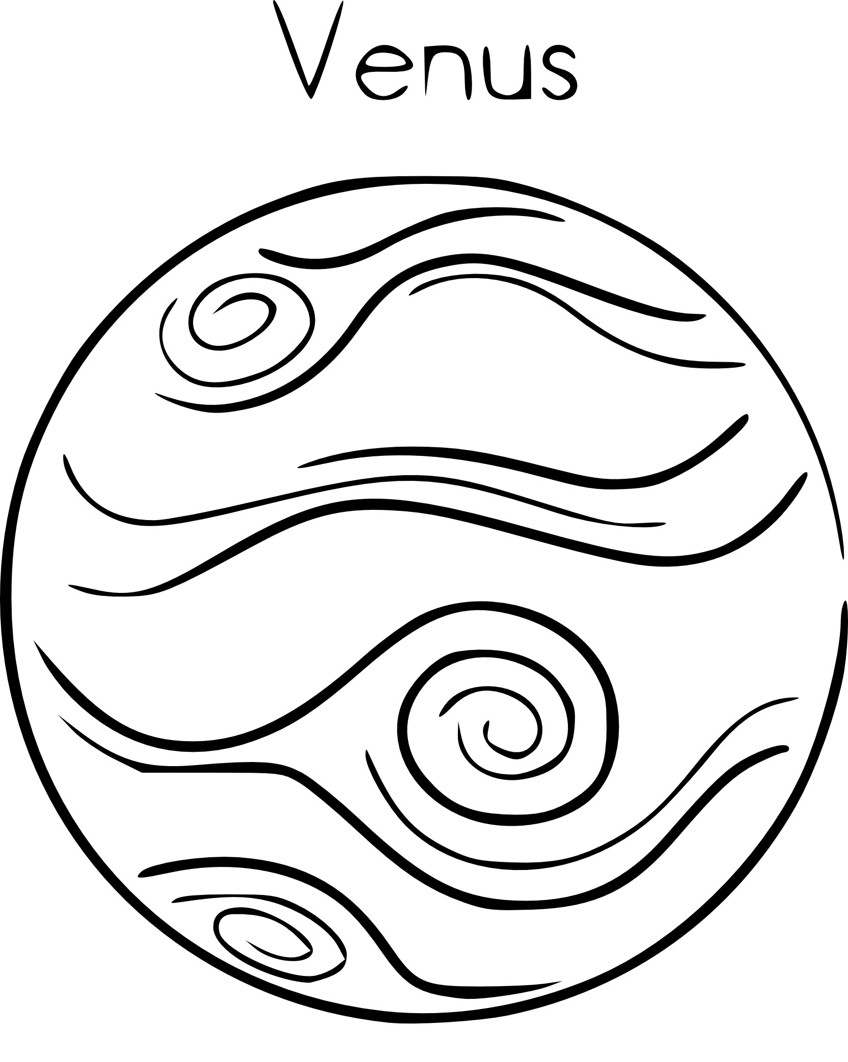 Coloriage Planète Venus - Planète à imprimer