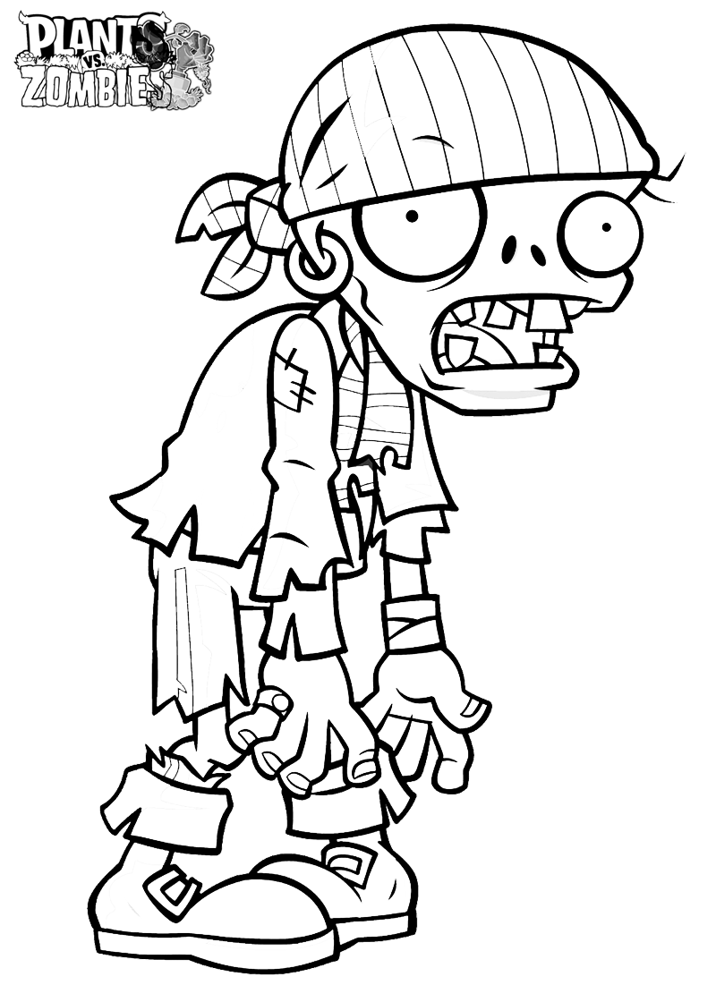 Coloriage Plant Zombie - Zombie à imprimer