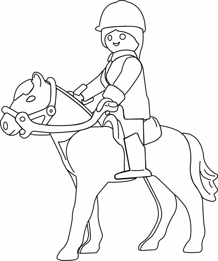 Coloriage Playmobil A Cheval - Cheval à imprimer
