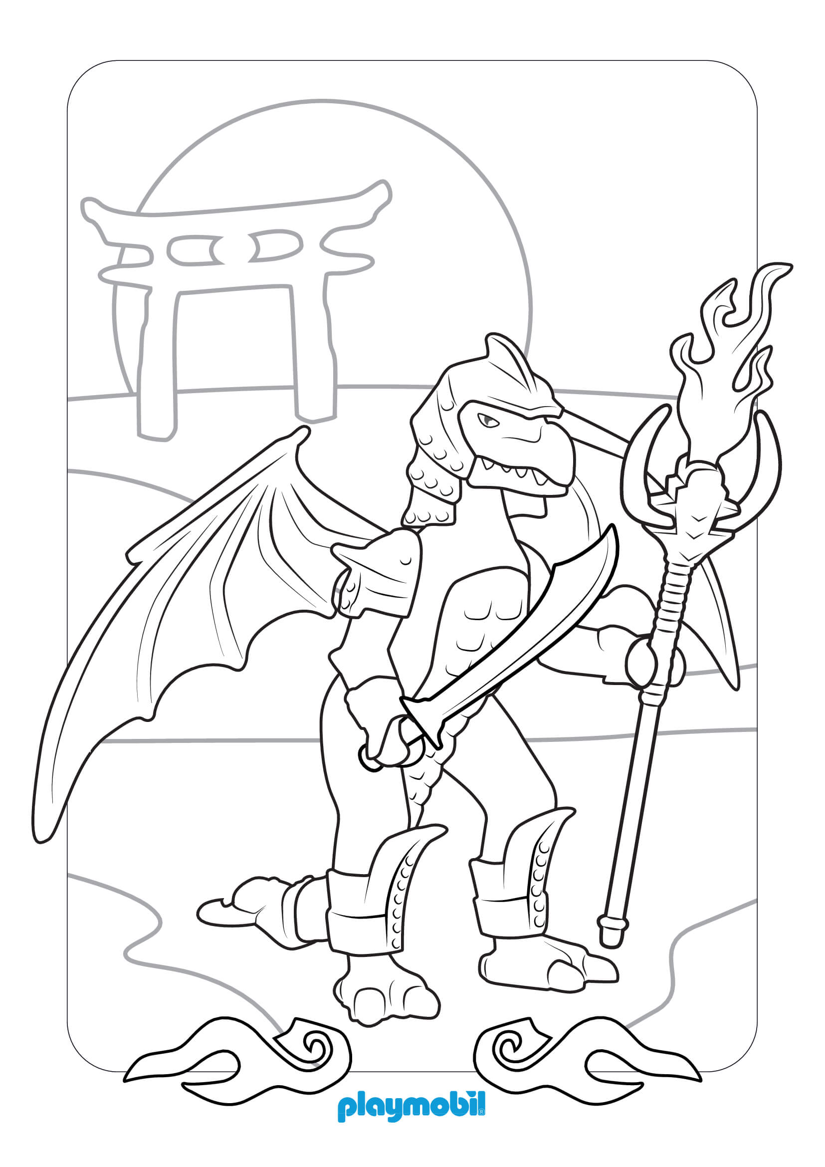Coloriage Playmobil Au Pays Des Dragons - Playmobil à imprimer