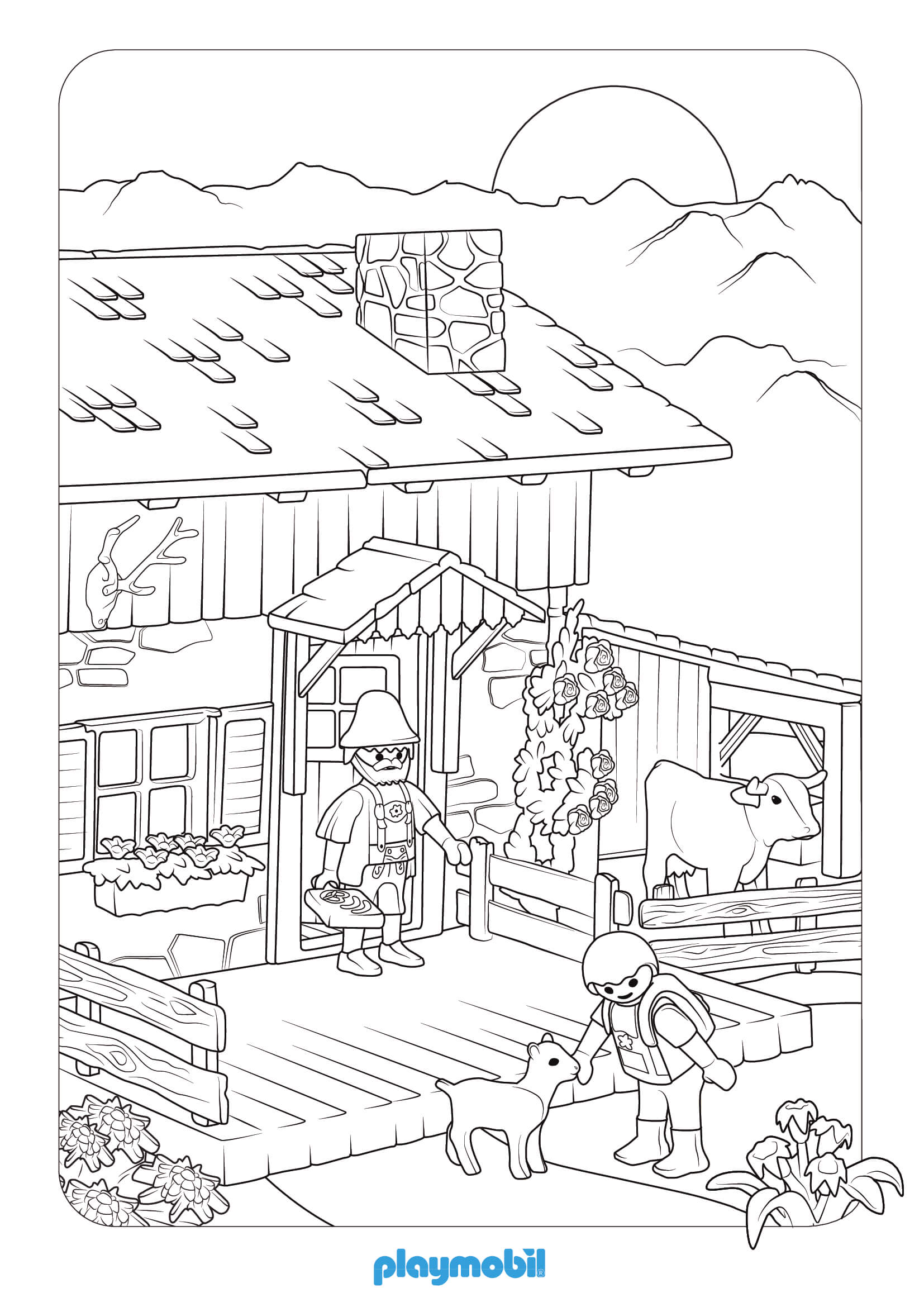 Coloriage Playmobil Avec Un Fermier - Playmobil à imprimer