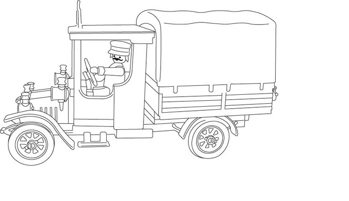 Coloriage Playmobil Camion - Camion à imprimer