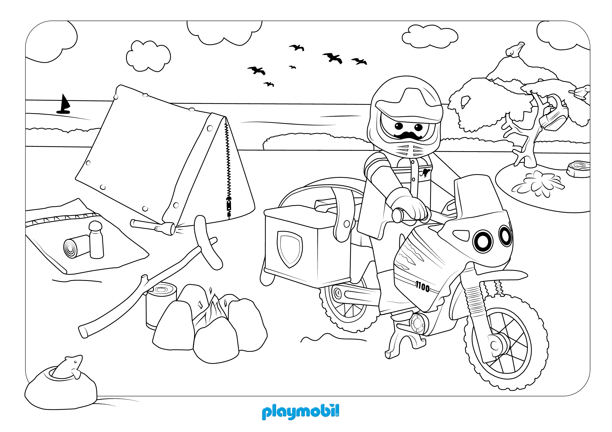 Coloriage Playmobil Camping 2 - Playmobil à imprimer