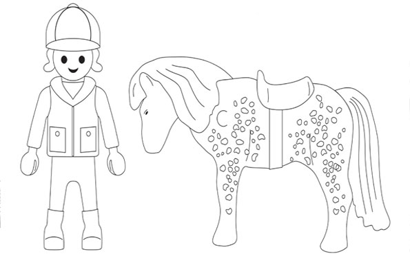 Coloriage Playmobil Cheval - Cheval à imprimer