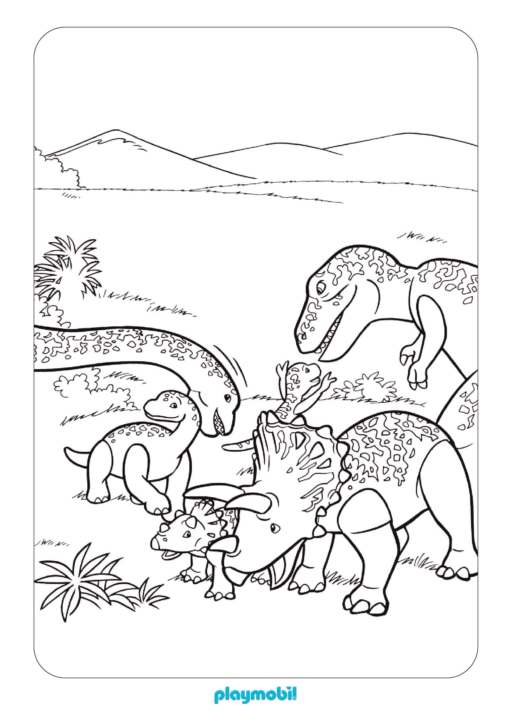 Coloriage Playmobil Dinos - Playmobil à imprimer
