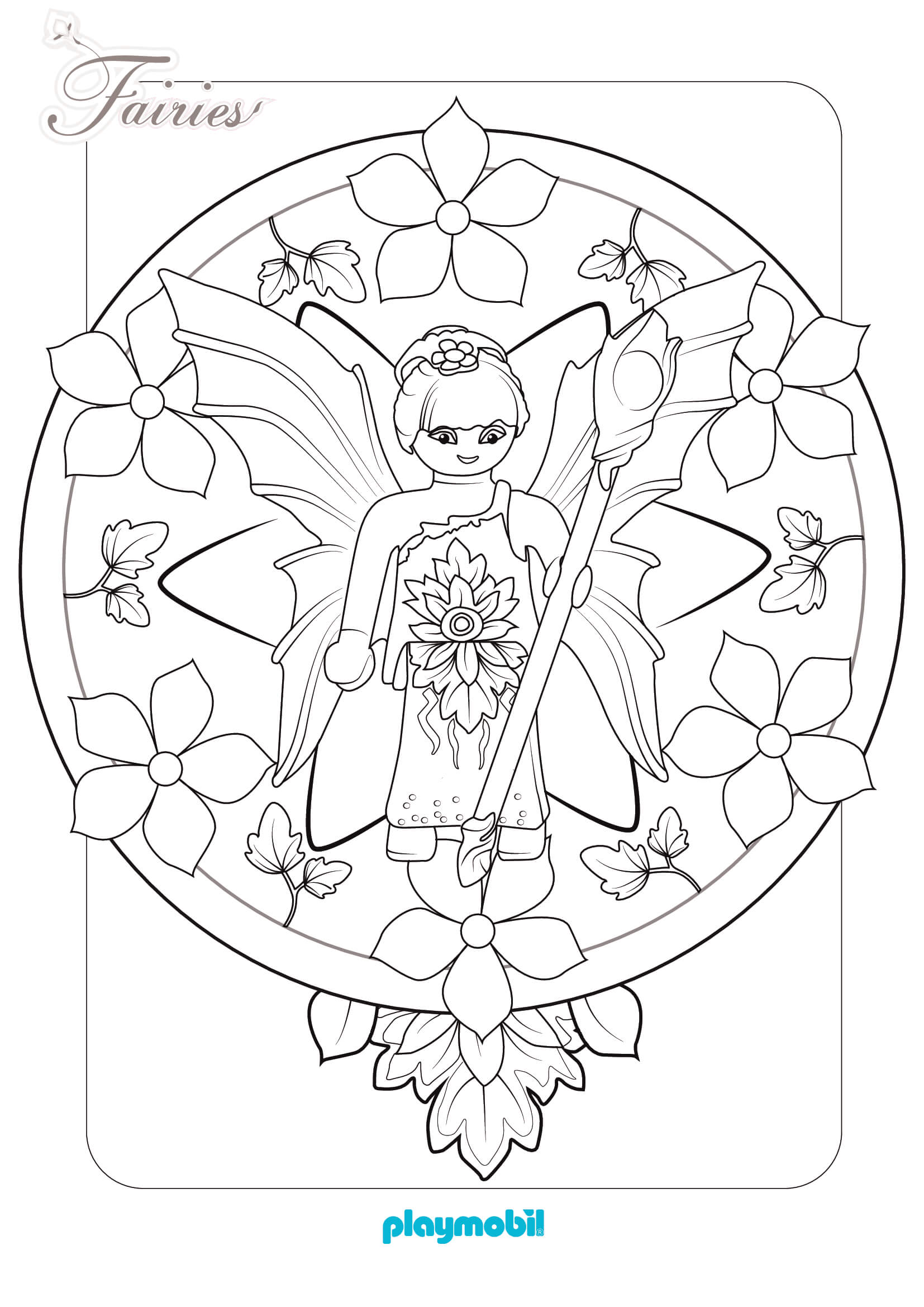 Coloriage Playmobil Fée 2 - Playmobil à imprimer