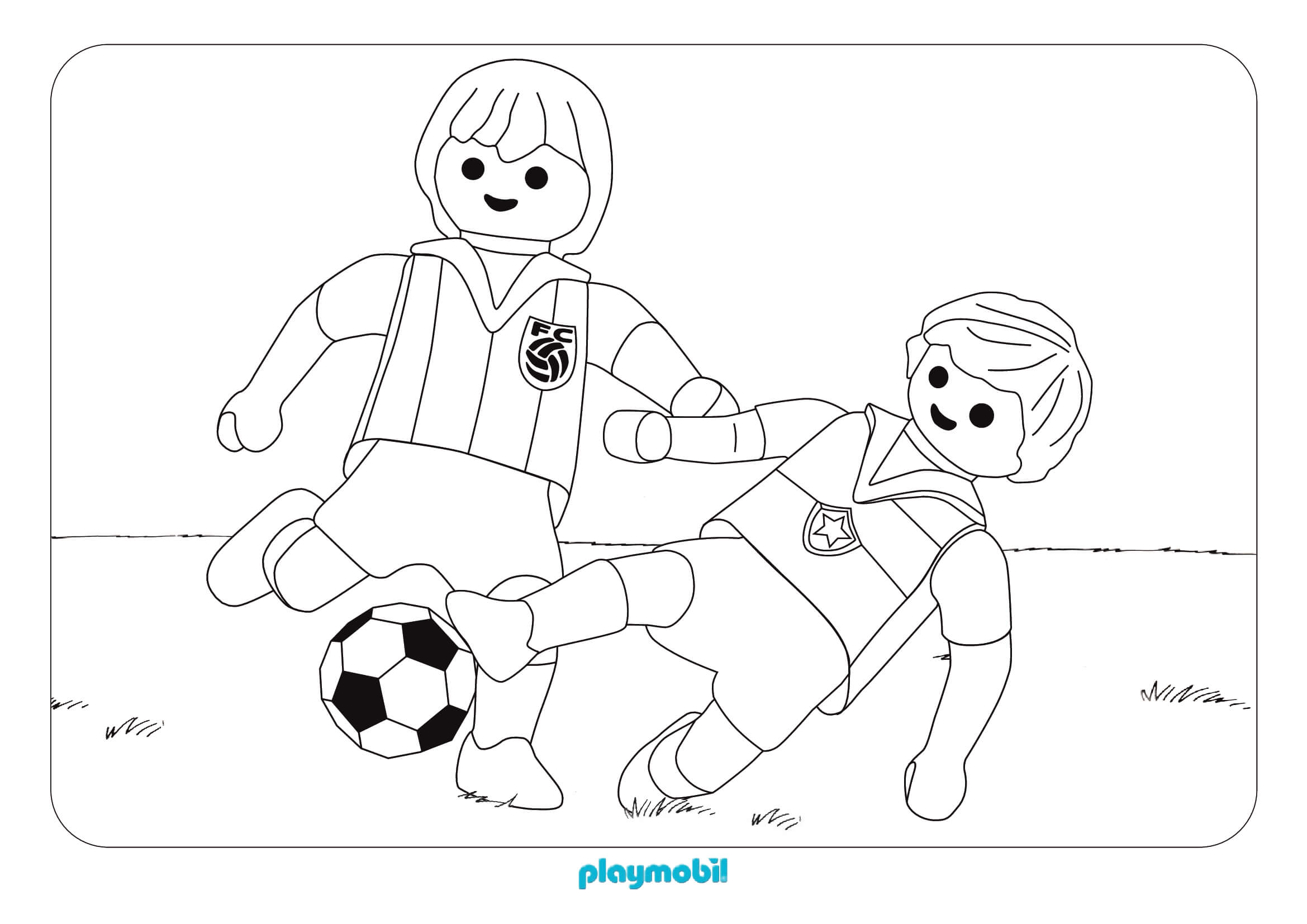 Coloriage Playmobil Foot Sport - Playmobil à imprimer