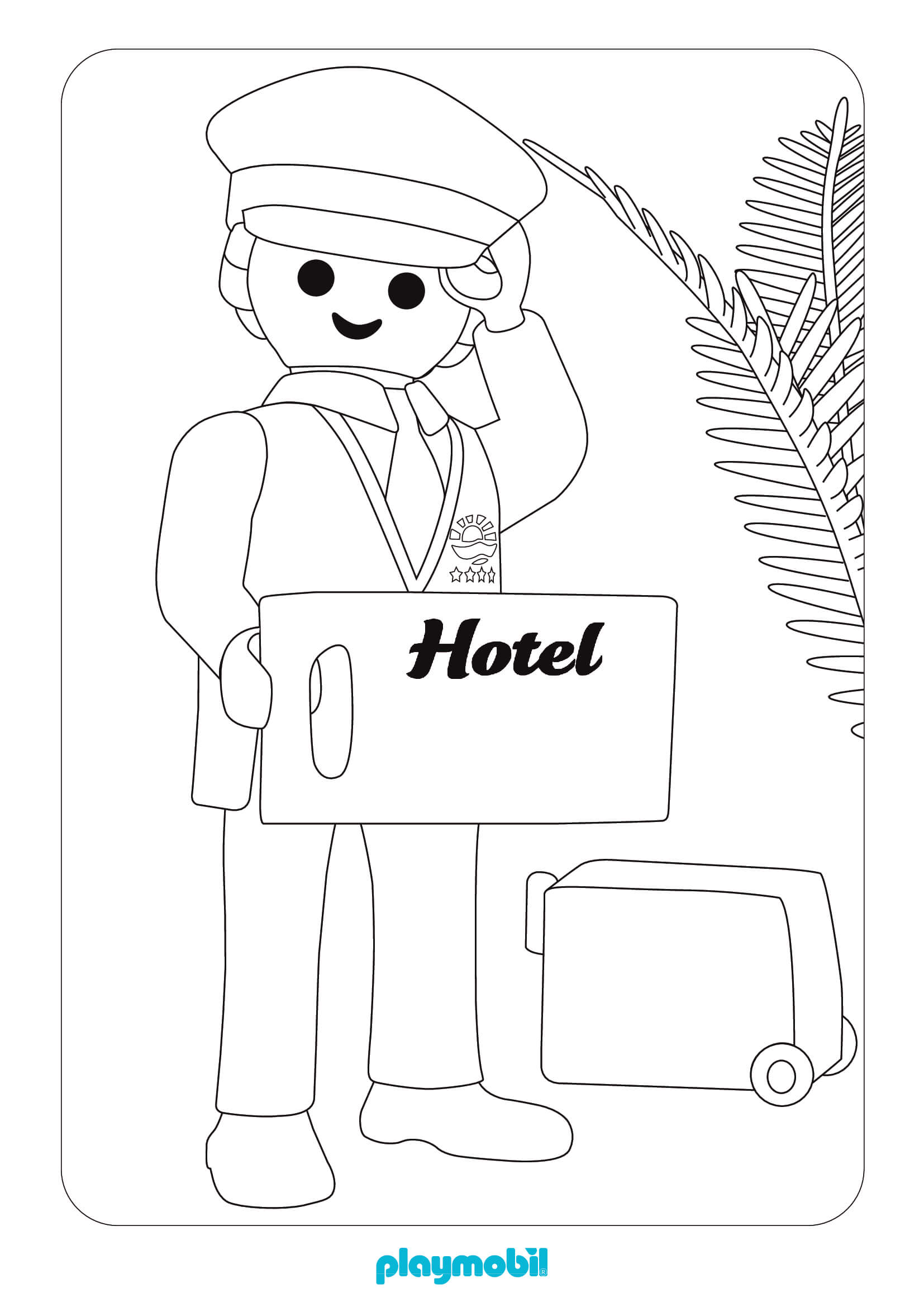 Coloriage Playmobil Hotel - Playmobil à imprimer