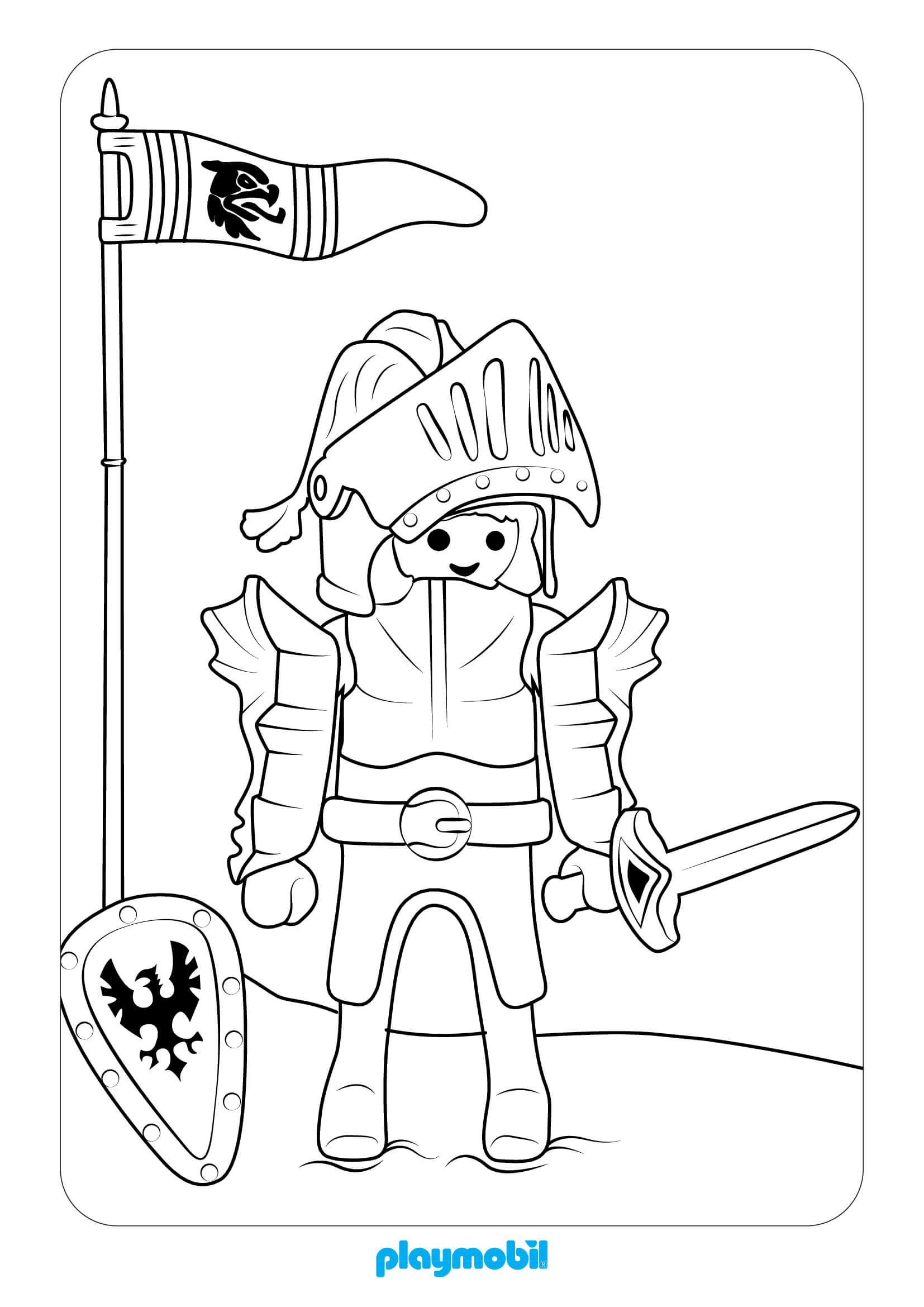 Coloriage Playmobil Knights 3 - Playmobil à imprimer
