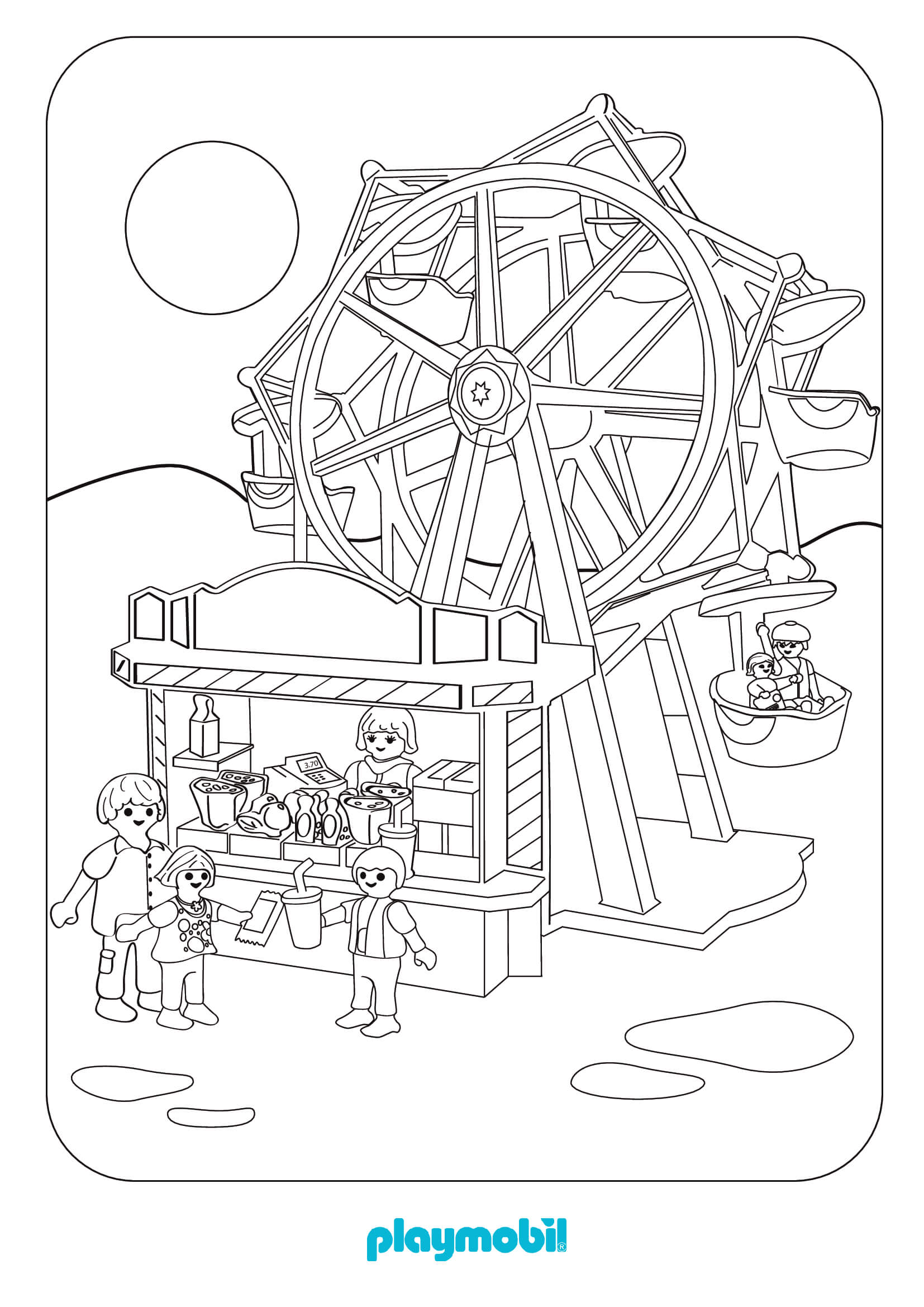 Coloriage Playmobil La Fête Foraine Festive - Playmobil à imprimer